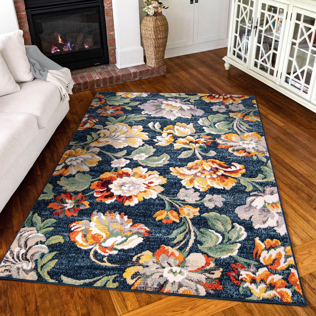 Simply Southern Cottage Franklin Floral Distressed Indoor Area Rug