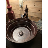 15" Rustic Copper Vessel BUCKET Bathroom Sink Pop-Up Drain Included by SimplyCopper - 15" x 15" x 6"