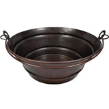 15" Rustic Copper Vessel BUCKET Bathroom Sink Pop-Up Drain Included by SimplyCopper - 15" x 15" x 6"