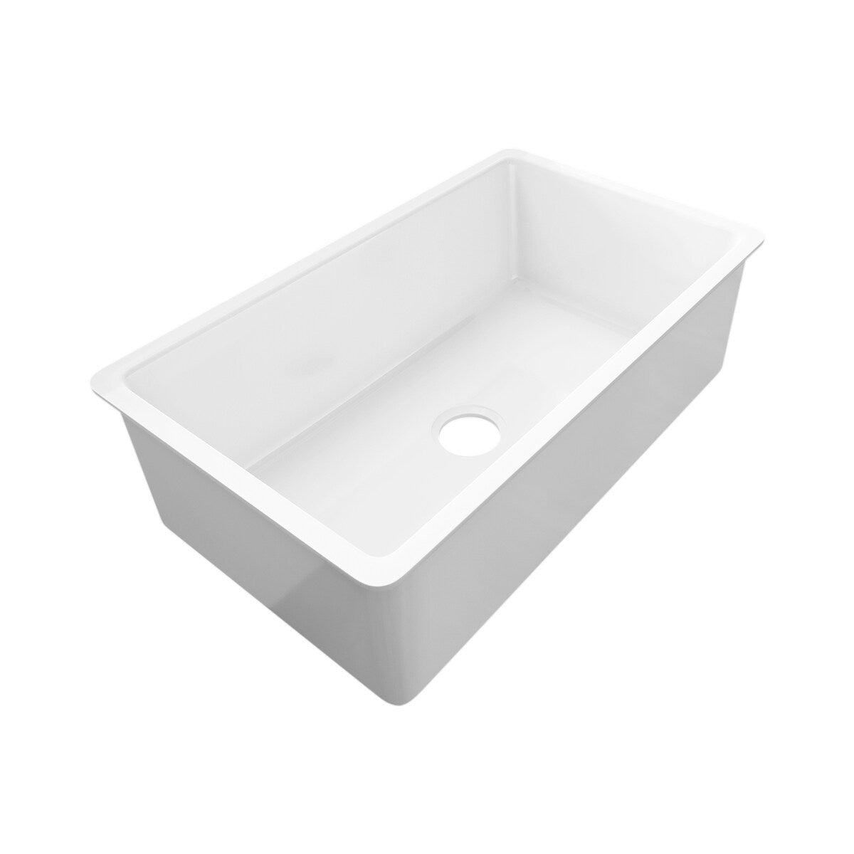 Sinber 32 Inch Drop in Single Bowl Kitchen Sink with Fireclay White Finish 2 Accessories - 32'' X 19'' X 10''