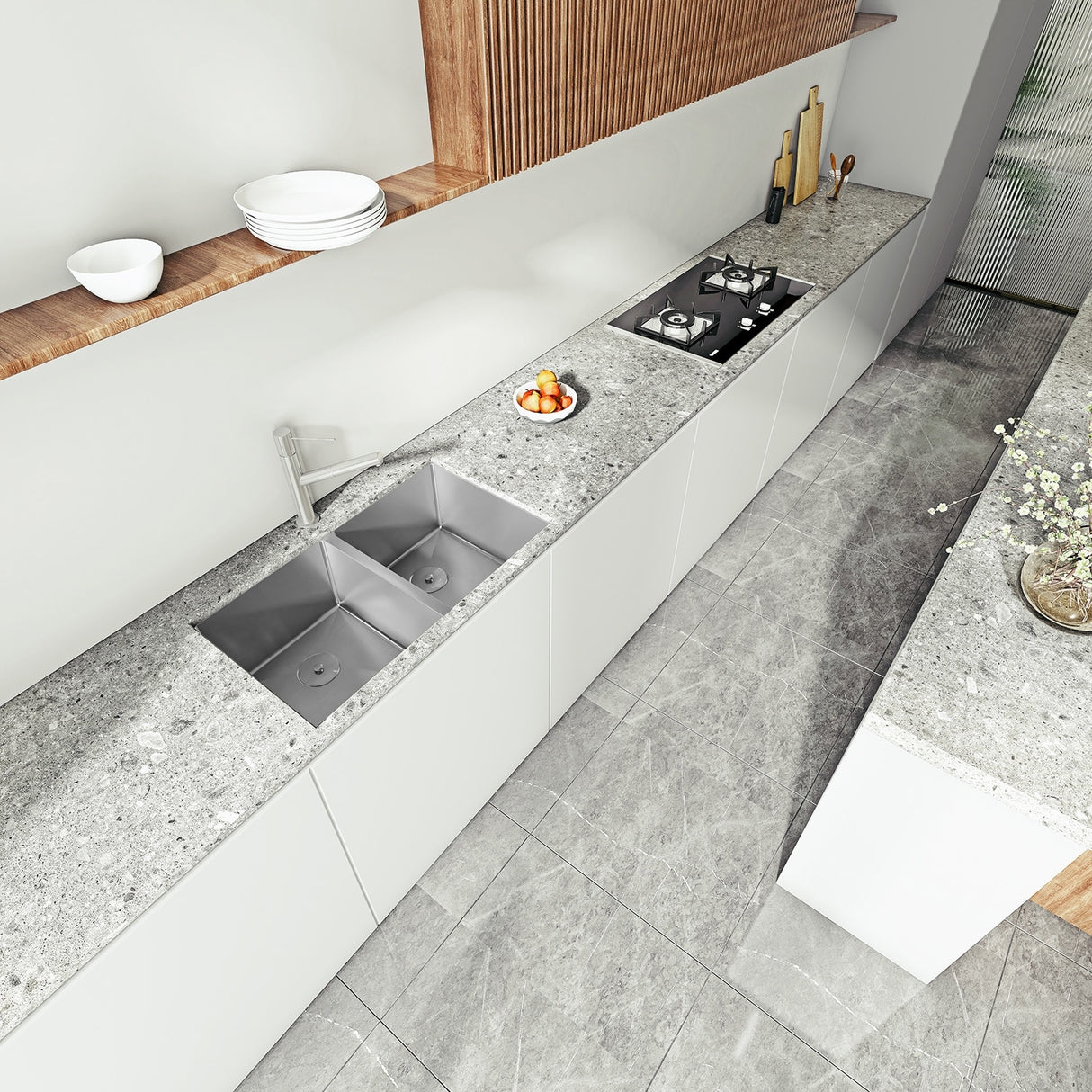 Sinber Undermount Double Bowl 304 Stainless Steel Kitchen Sink
