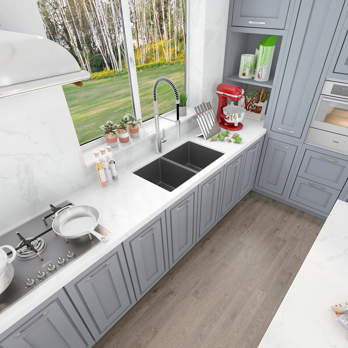 Sinber Undermount Double Bowl 304 Stainless Steel Kitchen Sink