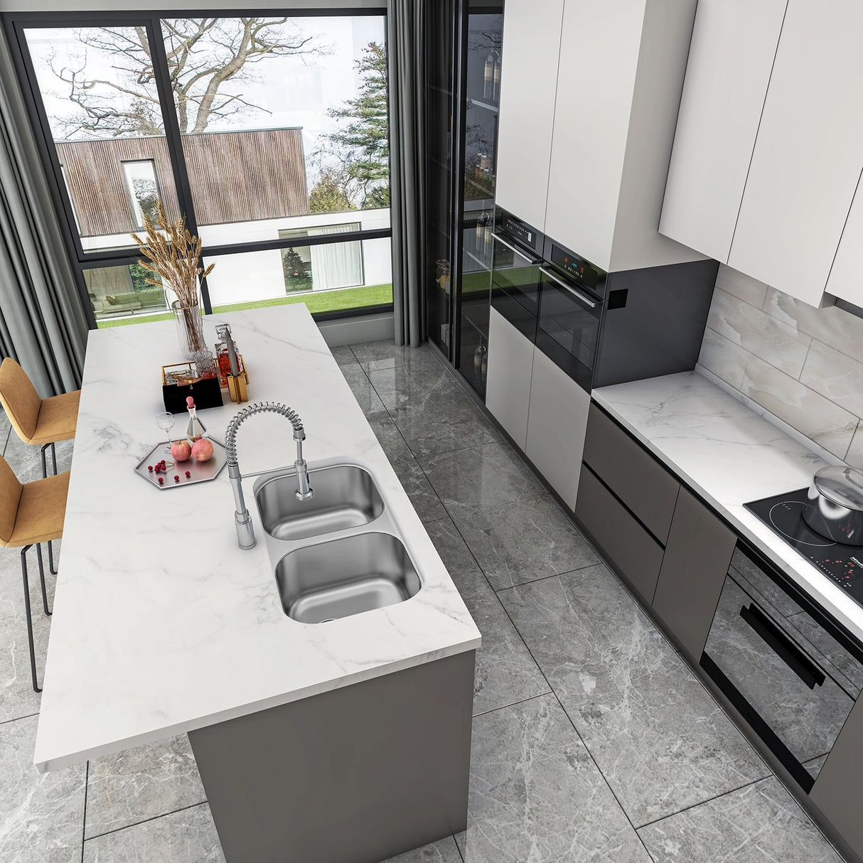 Sinber Undermount Double Bowl 304 Stainless Steel Kitchen Sink