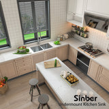 Sinber Undermount Double Bowl 304 Stainless Steel Kitchen Sink