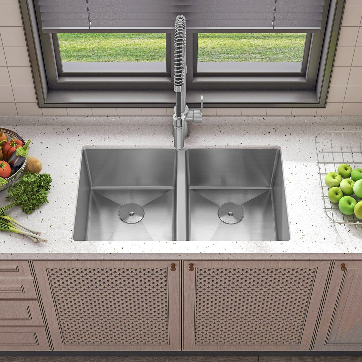 Sinber Undermount Double Bowl 304 Stainless Steel Kitchen Sink