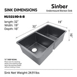 Sinber Undermount Double Bowl 304 Stainless Steel Kitchen Sink