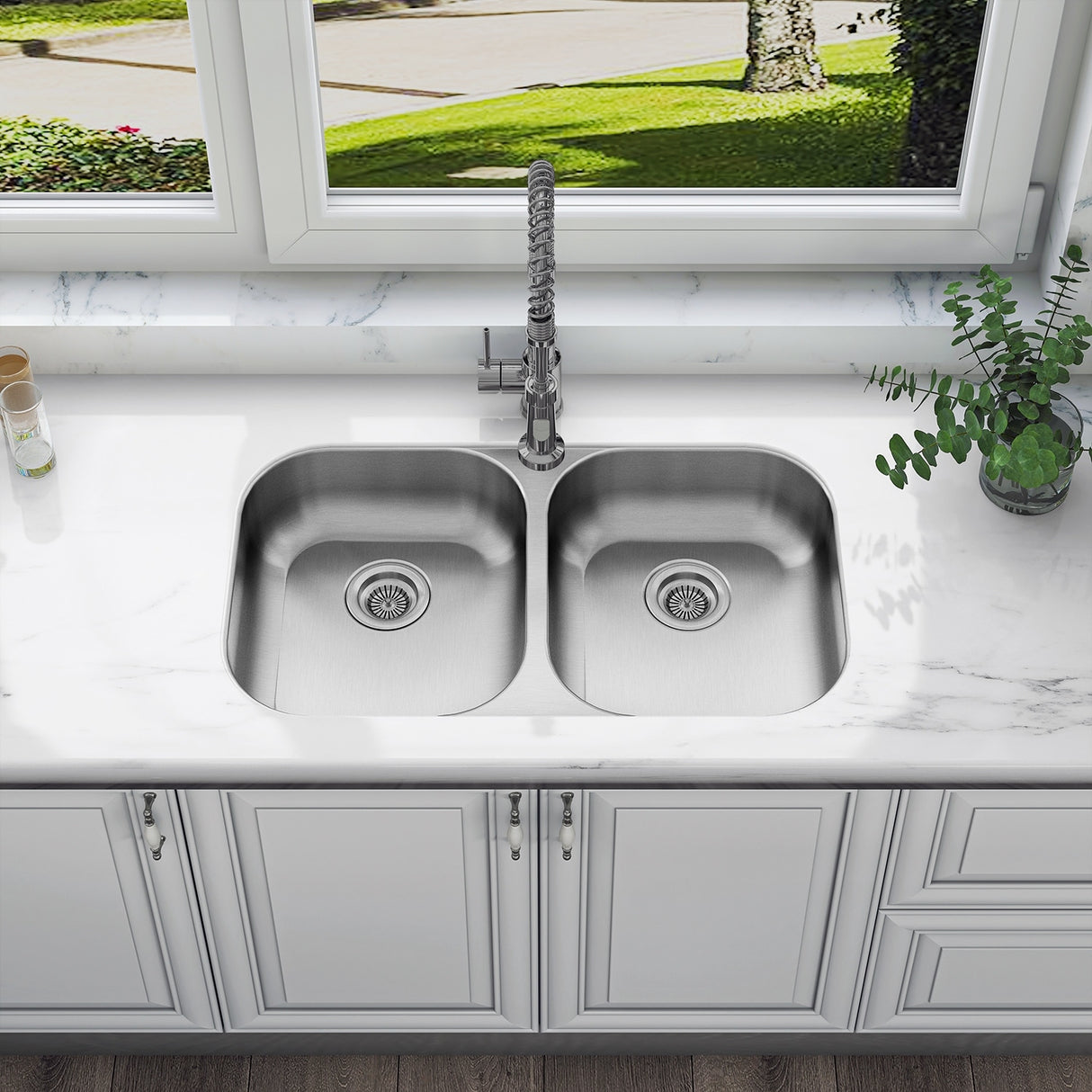 Sinber Undermount Double Bowl 304 Stainless Steel Kitchen Sink