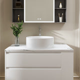 Sinber White Ceramic Countertop Bathroom Vanity Vessel Sink