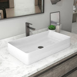 Sinber White Ceramic Countertop Bathroom Vanity Vessel Sink