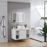 Sinber White Ceramic Countertop Bathroom Vanity Vessel Sink