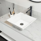 Sinber White Ceramic Countertop Bathroom Vanity Vessel Sink