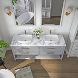 Sinber White Ceramic Countertop Bathroom Vanity Vessel Sink