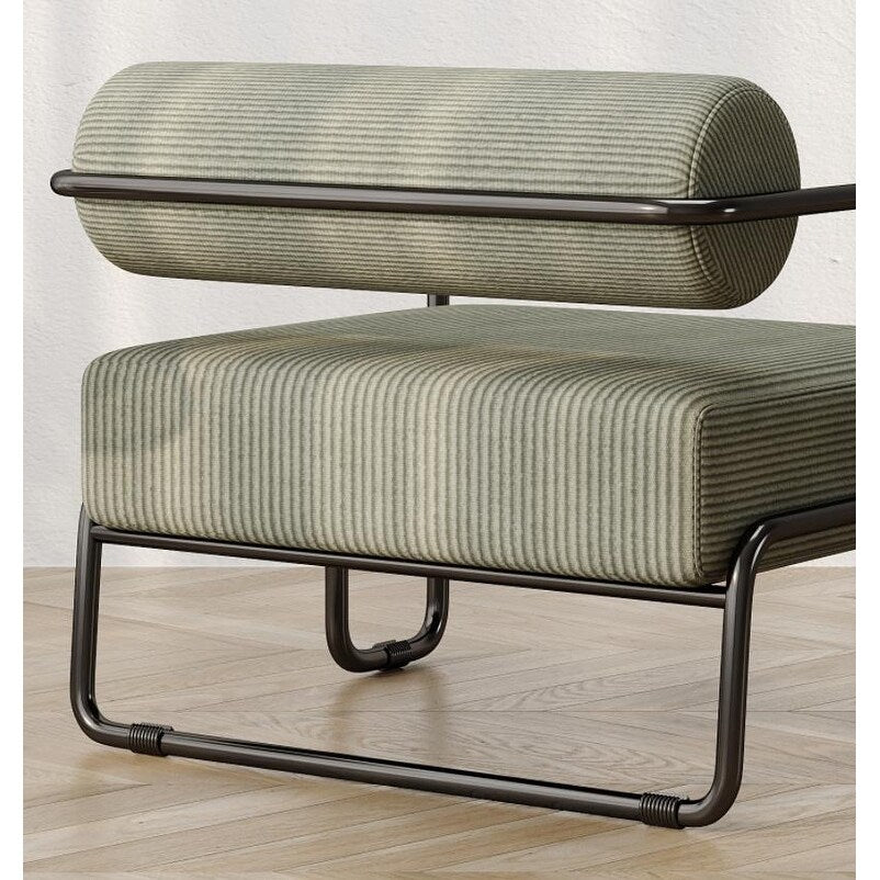 Single Accent Sofa Chair,Balcony Leisure Chair With Curved Seats