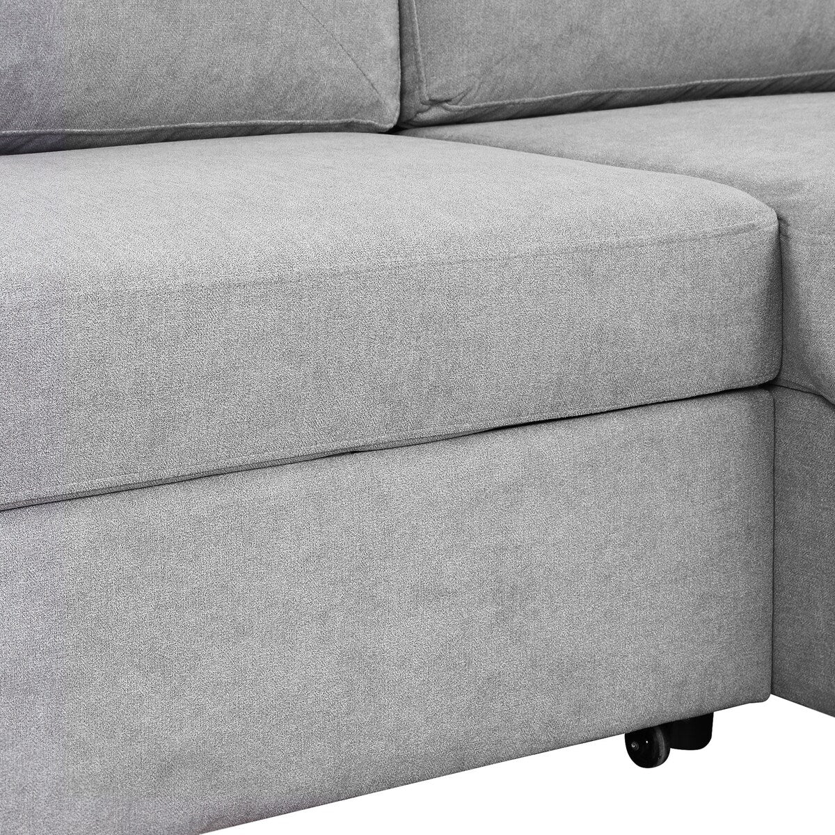 Single Corner Sofa with Ottoman Modern Linen Corner Sofa Set, Gray