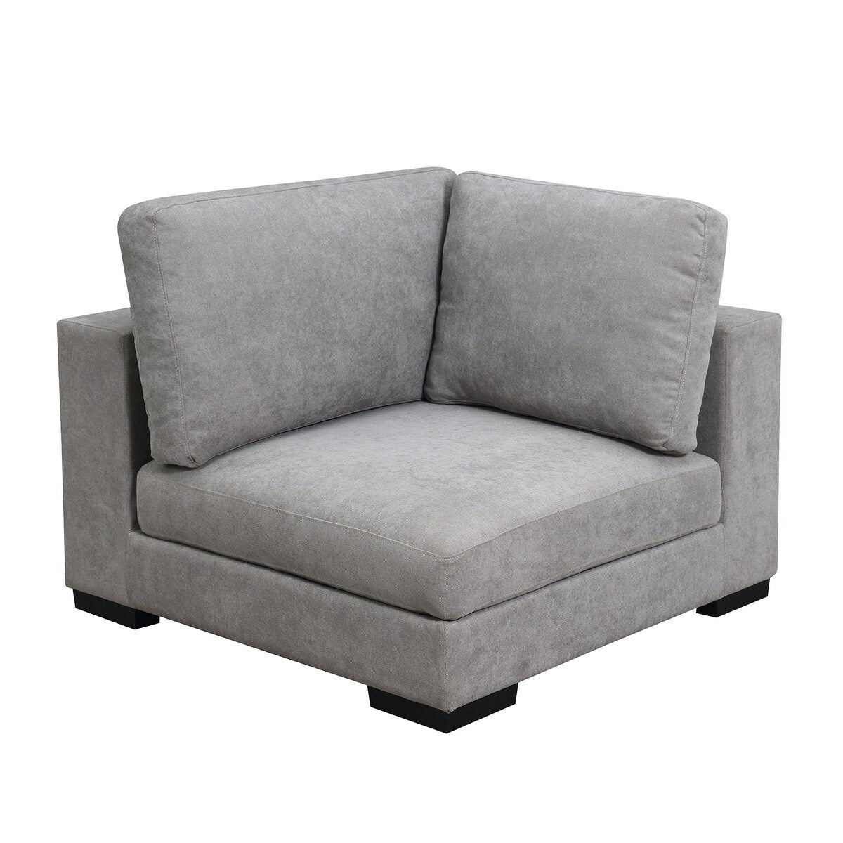 Single Corner Sofa with Ottoman Modern Linen Corner Sofa Set, Gray
