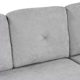 Single Corner Sofa with Ottoman Modern Linen Corner Sofa Set, Gray