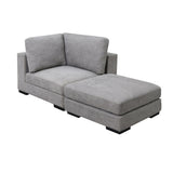 Single Corner Sofa with Ottoman Modern Linen Corner Sofa Set, Gray