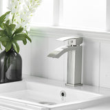 Single-Handle Bathroom Faucet in Brushed Nickel - 7.67*4.52