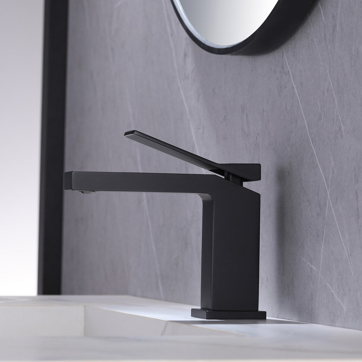 Single Handle Bathroom Faucet with Deck Plate Brass 1 Hole Modern Bathroom Sink Basin Faucets