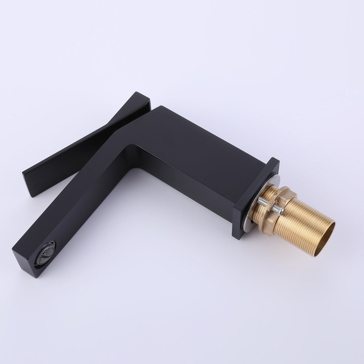 Single Handle Bathroom Faucet with Deck Plate Brass 1 Hole Modern Bathroom Sink Basin Faucets