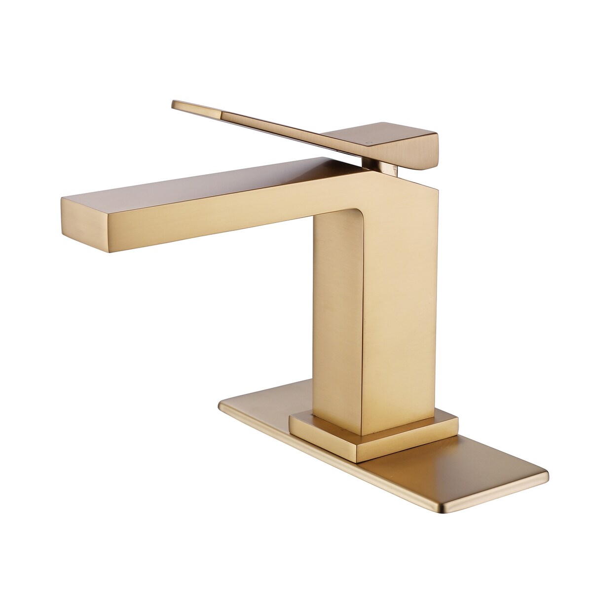 Single Handle Bathroom Faucet with Deck Plate Brass 1 Hole Modern Bathroom Sink Basin Faucets