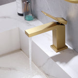 Single Handle Bathroom Faucet with Deck Plate Brass 1 Hole Modern Bathroom Sink Basin Faucets