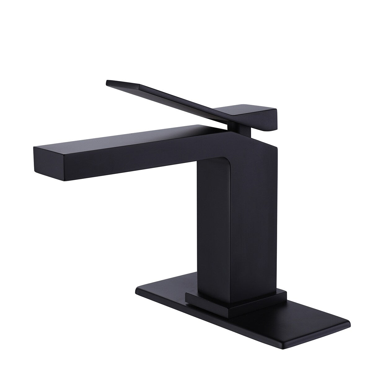 Single Handle Bathroom Faucet with Deck Plate Brass 1 Hole Modern Bathroom Sink Basin Faucets