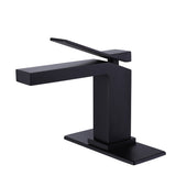 Single Handle Bathroom Faucet with Deck Plate Brass 1 Hole Modern Bathroom Sink Basin Faucets