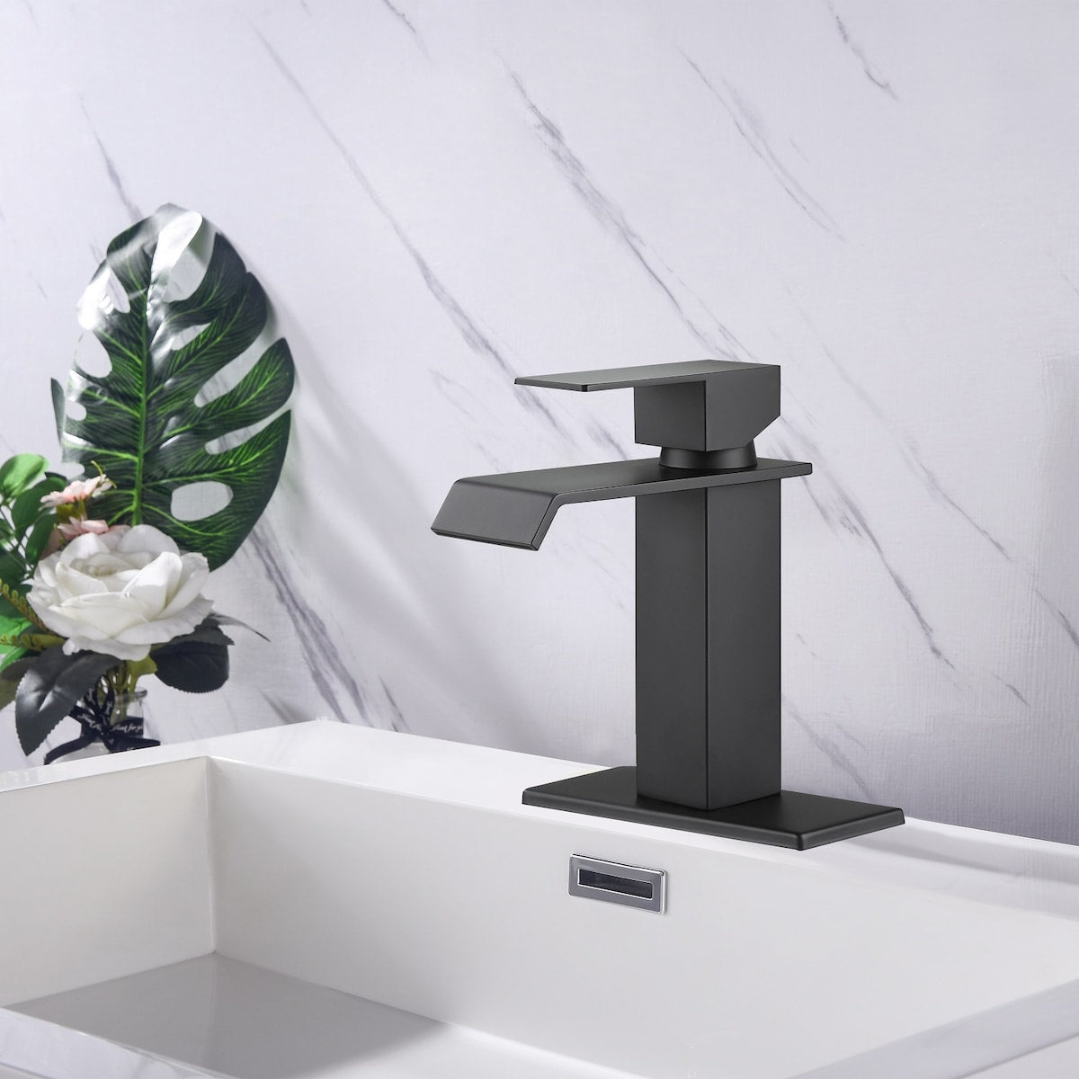Single Handle Bathroom Faucet with Pop-Up Drain Assembly - Lead-Free, Rust-Resistant, High-Quality Sink Faucet for Bathroom