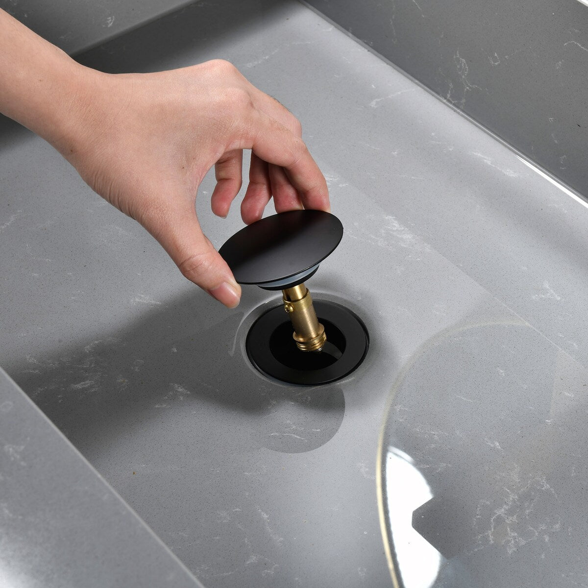 Single Handle Bathroom Faucet with Pop-up Drain 1 Hole Brass Modern Bathroom Sink Basin Faucets