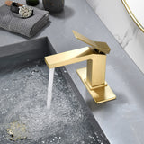 Single Handle Bathroom Faucet with Pop-up Drain 1 Hole Brass Modern Bathroom Sink Basin Faucets
