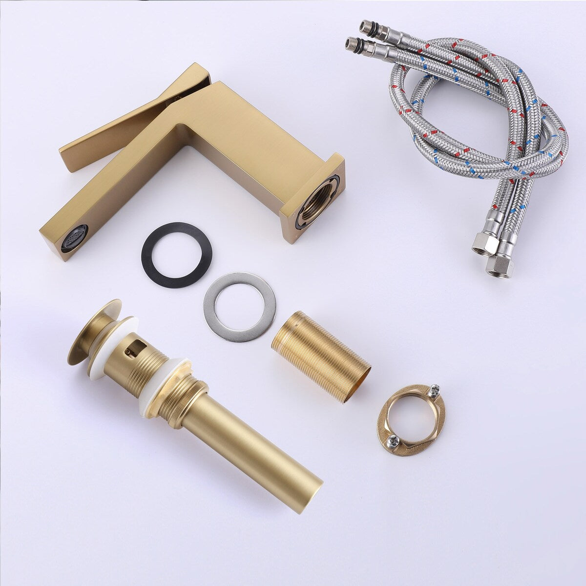 Single Handle Bathroom Faucet with Pop-up Drain 1 Hole Brass Modern Bathroom Sink Basin Faucets