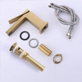 Single Handle Bathroom Faucet with Pop-up Drain 1 Hole Brass Modern Bathroom Sink Basin Faucets