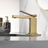 Single Handle Bathroom Faucet with Pop-up Drain 1 Hole Brass Modern Bathroom Sink Basin Faucets