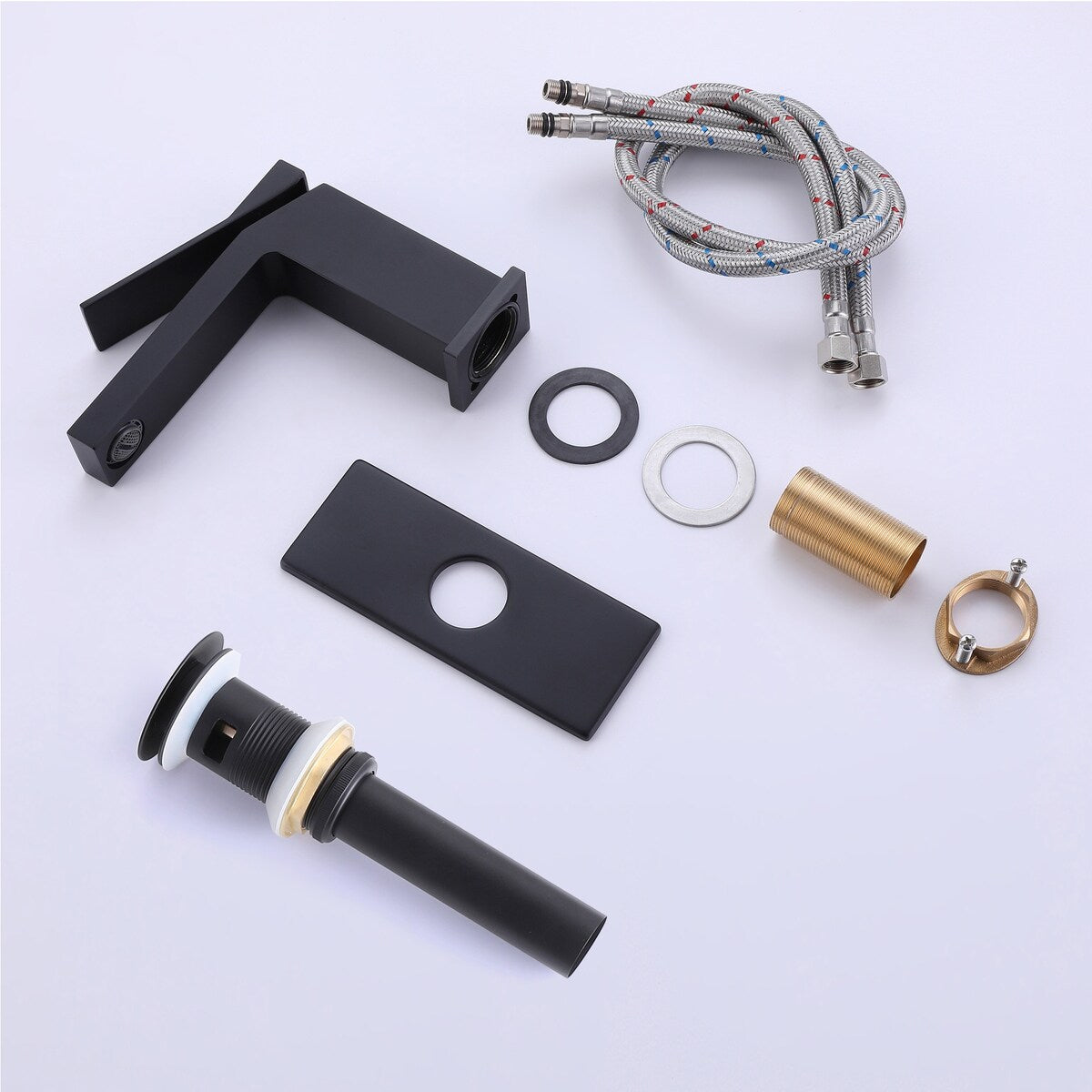 Single Handle Bathroom Faucet with Pop-up Drain 1 Hole Brass Modern Bathroom Sink Basin Faucets