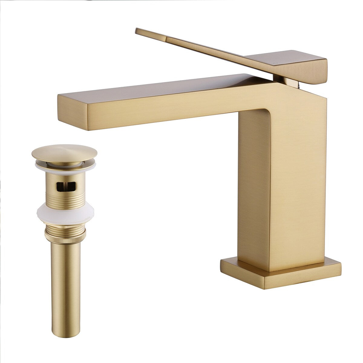 Single Handle Bathroom Faucet with Pop-up Drain 1 Hole Brass Modern Bathroom Sink Basin Faucets