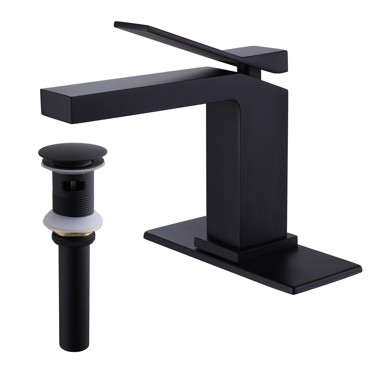 Single Handle Bathroom Faucet with Pop-up Drain 1 Hole Brass Modern Bathroom Sink Basin Faucets