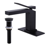 Single Handle Bathroom Faucet with Pop-up Drain 1 Hole Brass Modern Bathroom Sink Basin Faucets