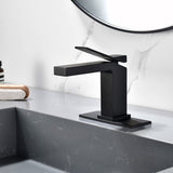 Single Handle Bathroom Faucet with Pop-up Drain 1 Hole Brass Modern Bathroom Sink Basin Faucets