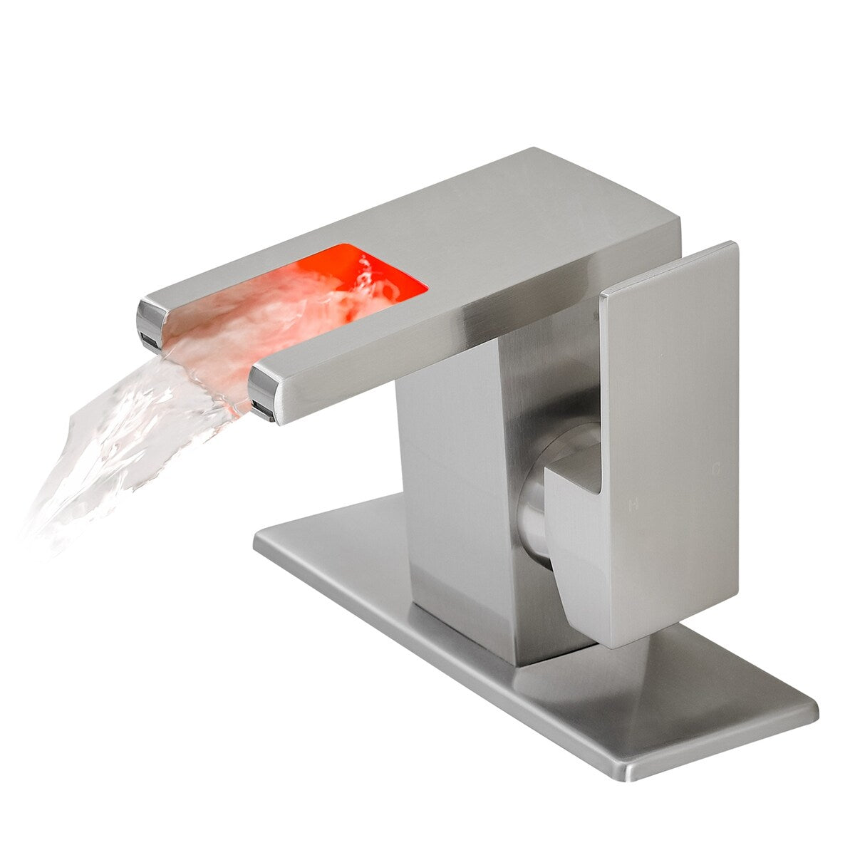 Single Handle Bathroom Sink Faucet LED Light 3 Colors Changing