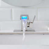 Single Handle Bathroom Sink Faucet LED Light 3 Colors Changing