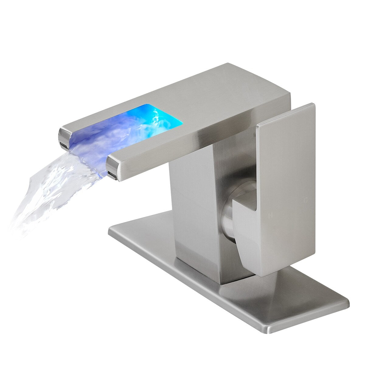 Single Handle Bathroom Sink Faucet LED Light 3 Colors Changing