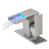 Single Handle Bathroom Sink Faucet LED Light 3 Colors Changing