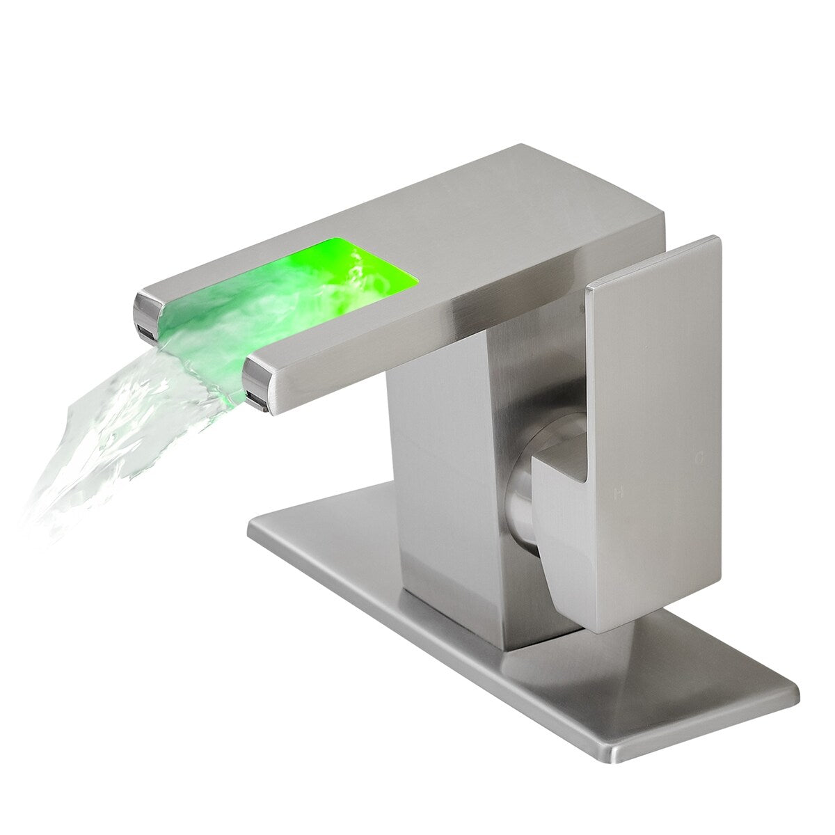 Single Handle Bathroom Sink Faucet LED Light 3 Colors Changing
