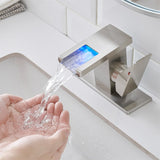 Single Handle Bathroom Sink Faucet LED Light 3 Colors Changing