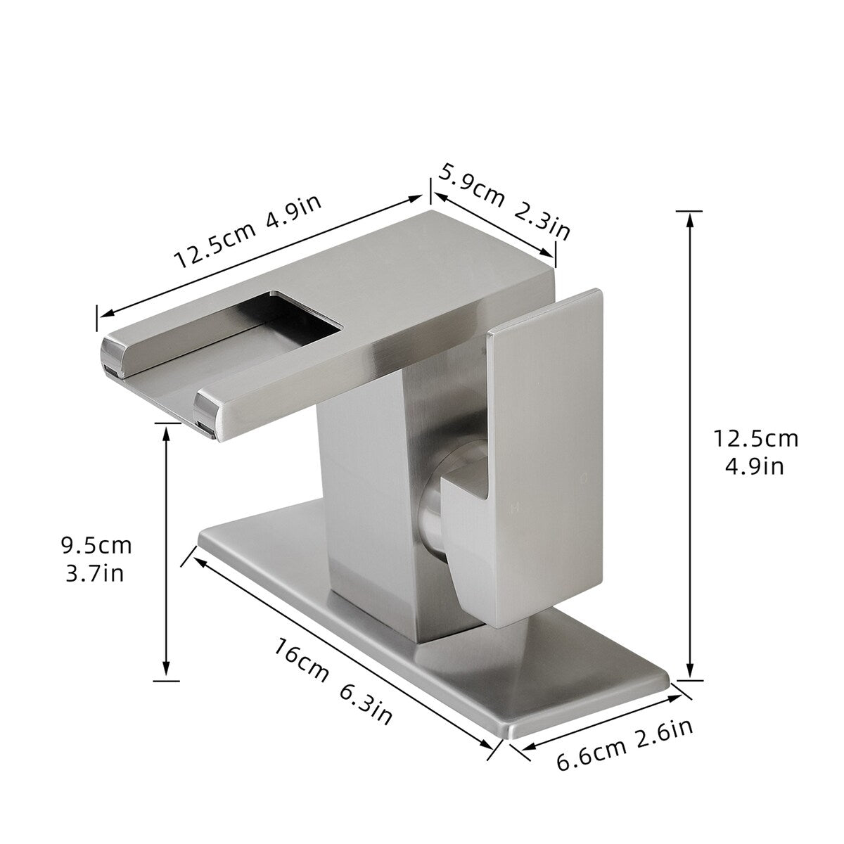 Single Handle Bathroom Sink Faucet LED Light 3 Colors Changing