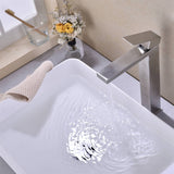 Single Handle Bathroom Vessel Faucet Brushed Nickel Single Hole Bathroom Vessel Sink Faucet Modern Basin Vanity High Taps