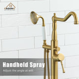 Single Handle Classical Freestanding Bathtub Faucet with Hand Shower Hand