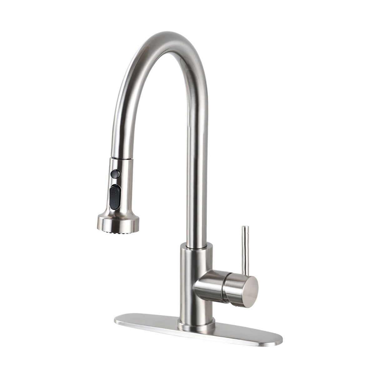 Single Handle Deck Mounted High Arc Pull Down Kitchen Faucet with Sprayer