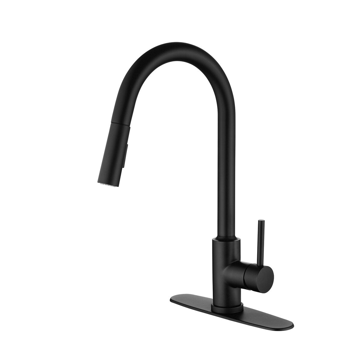 Deck Mounted High Arc Pull Down Stainless Steel Kitchen Faucet